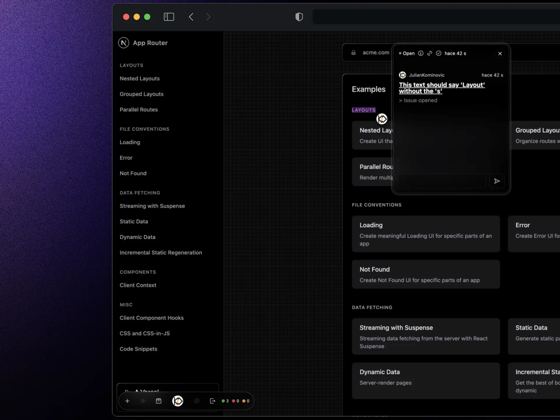 Live feedback text highlight